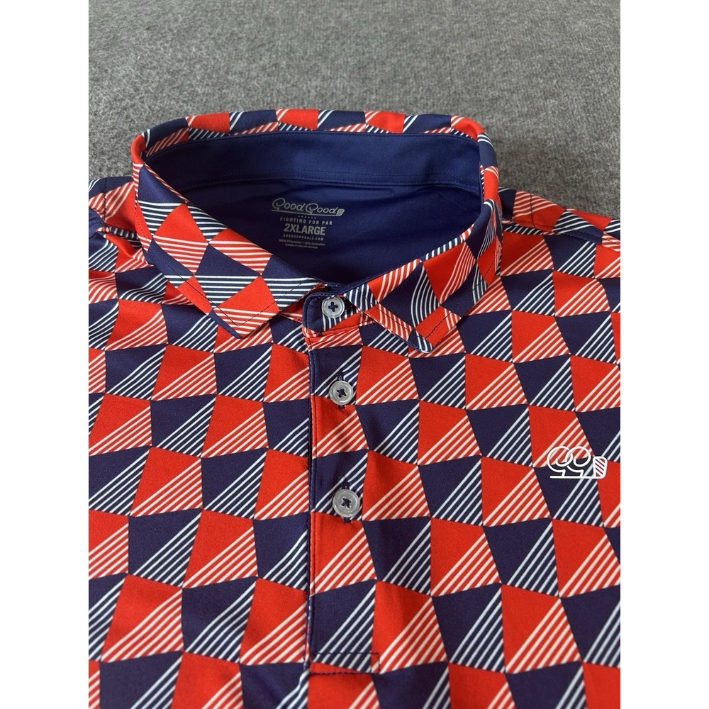 Good Good Golf Polo Shirt Men's 2XL Multicolor Performance Stretch Lightweight - Picture 3 of 7